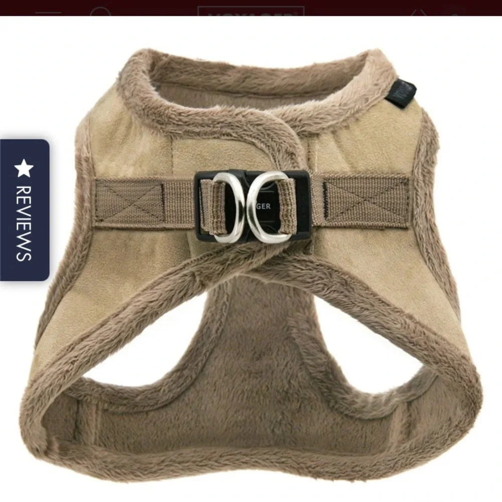 5/$20 New voyager step-in harness medium 16-18 in plush suede like tan